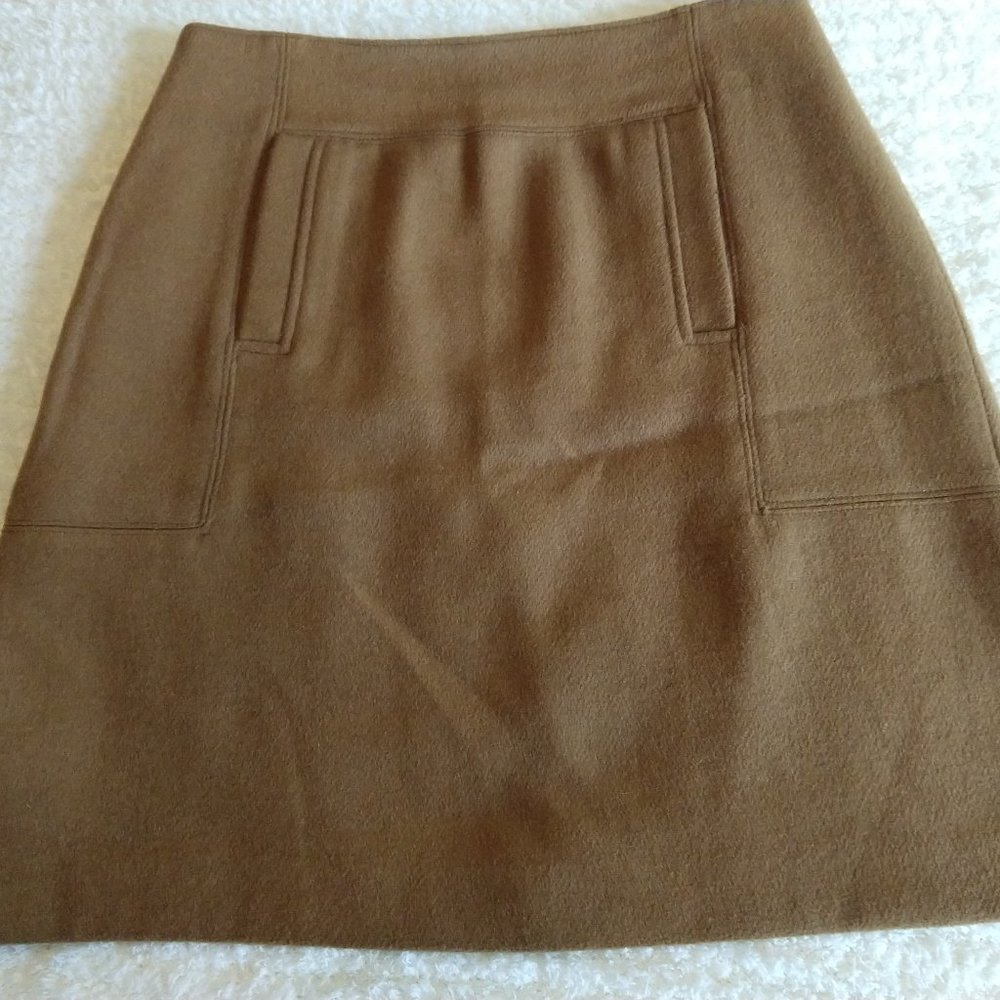 LOFT Wool Camel Color A-Line Mini Skirt - Size 10